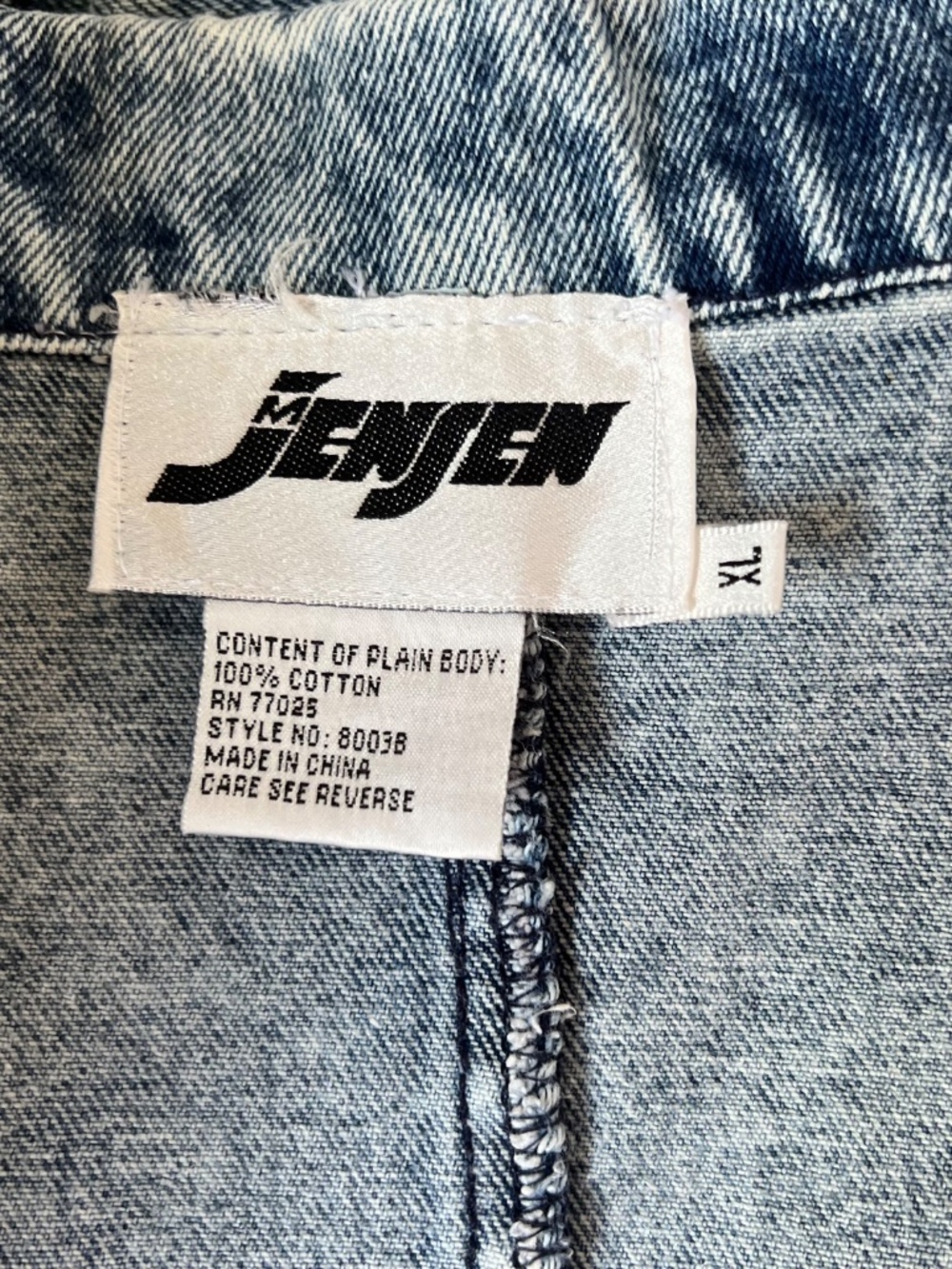 Vintage Jensen Embroidered Acid Wash Denim Jacket - Picture 10 of 10